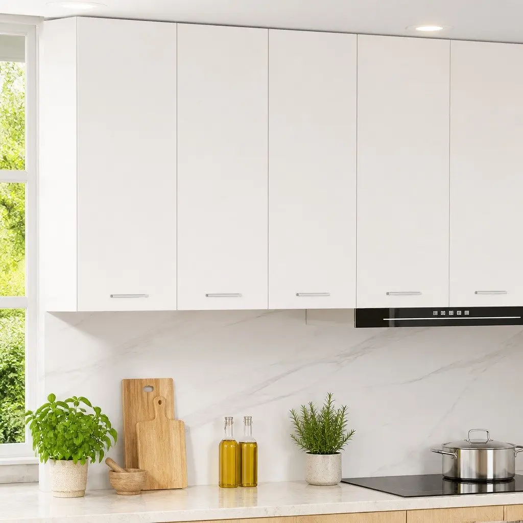 Hanging Cabinet Modern White Kitchen Storage Engineered Wood 30 x 31 x 80 cm 2 pcs