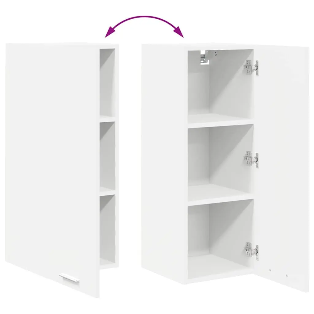 Hanging Cabinet Modern White Kitchen Storage Engineered Wood 30 x 31 x 80 cm 2 pcs