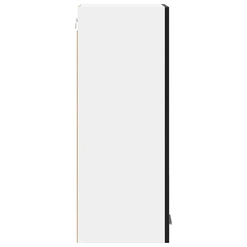 Hanging Kitchen Cabinet 2 Pieces Black Oak White Storage Organiser 30x31x80cm