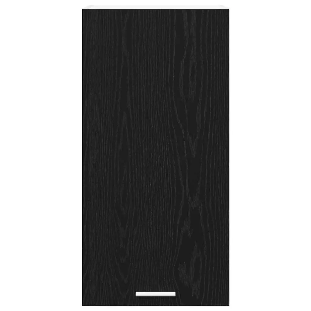 Hanging Kitchen Cabinet Modern Storage Unit Black Oak White 40x31x80cm