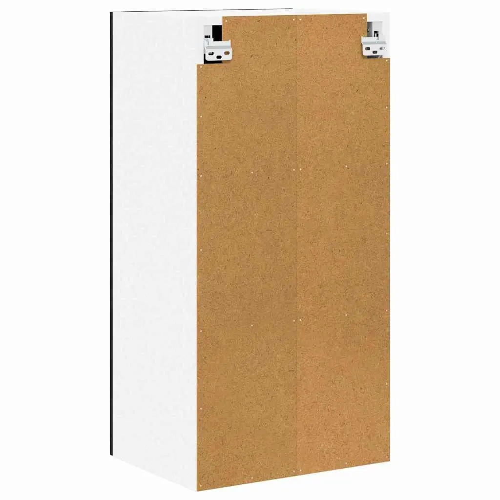 Hanging Kitchen Cabinet Modern Storage Unit Black Oak White 40x31x80cm