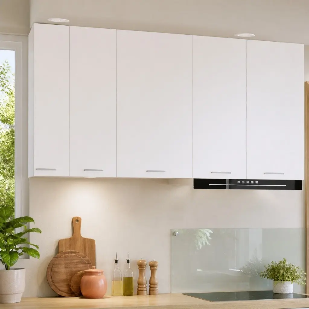 Hanging Kitchen Cabinet with Door White Storage Engineered Wood 50 x 31 x 80 cm