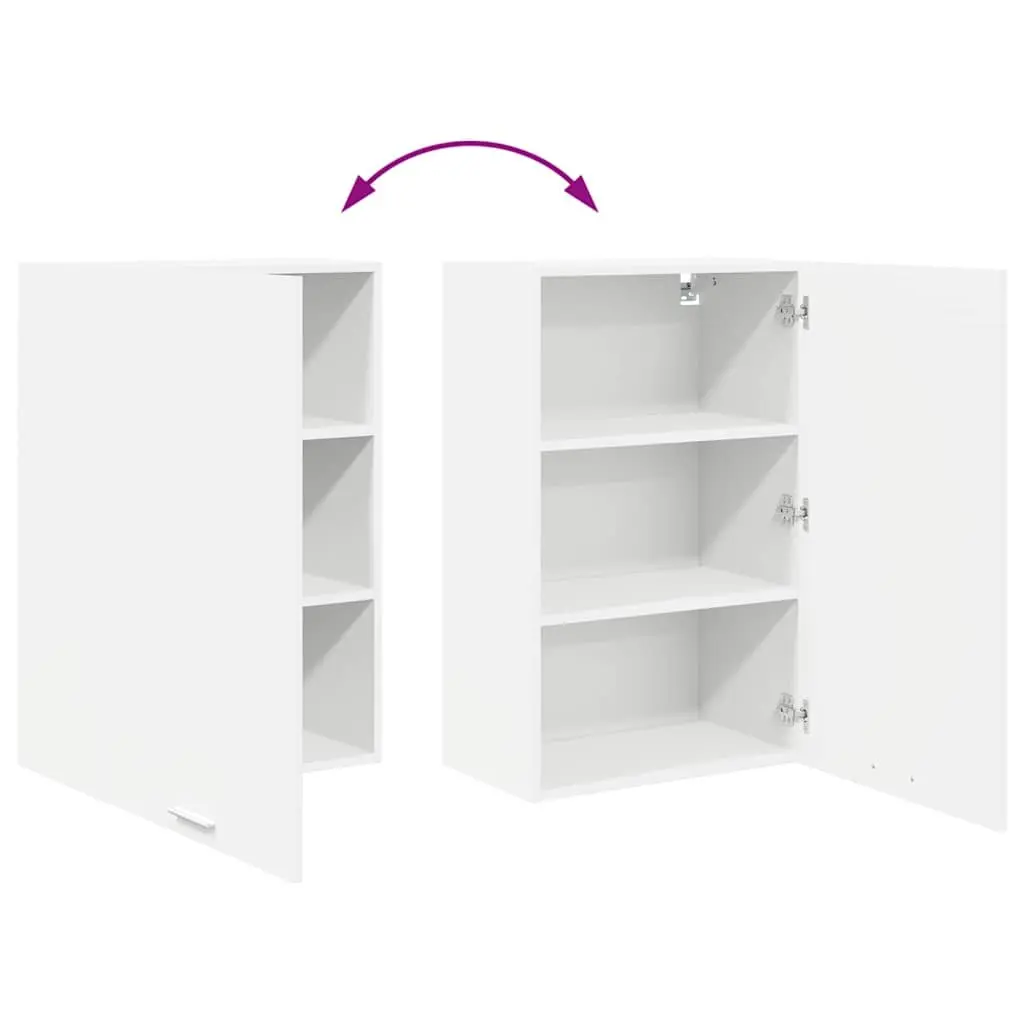 Hanging Kitchen Cabinet with Door White Storage Engineered Wood 50 x 31 x 80 cm