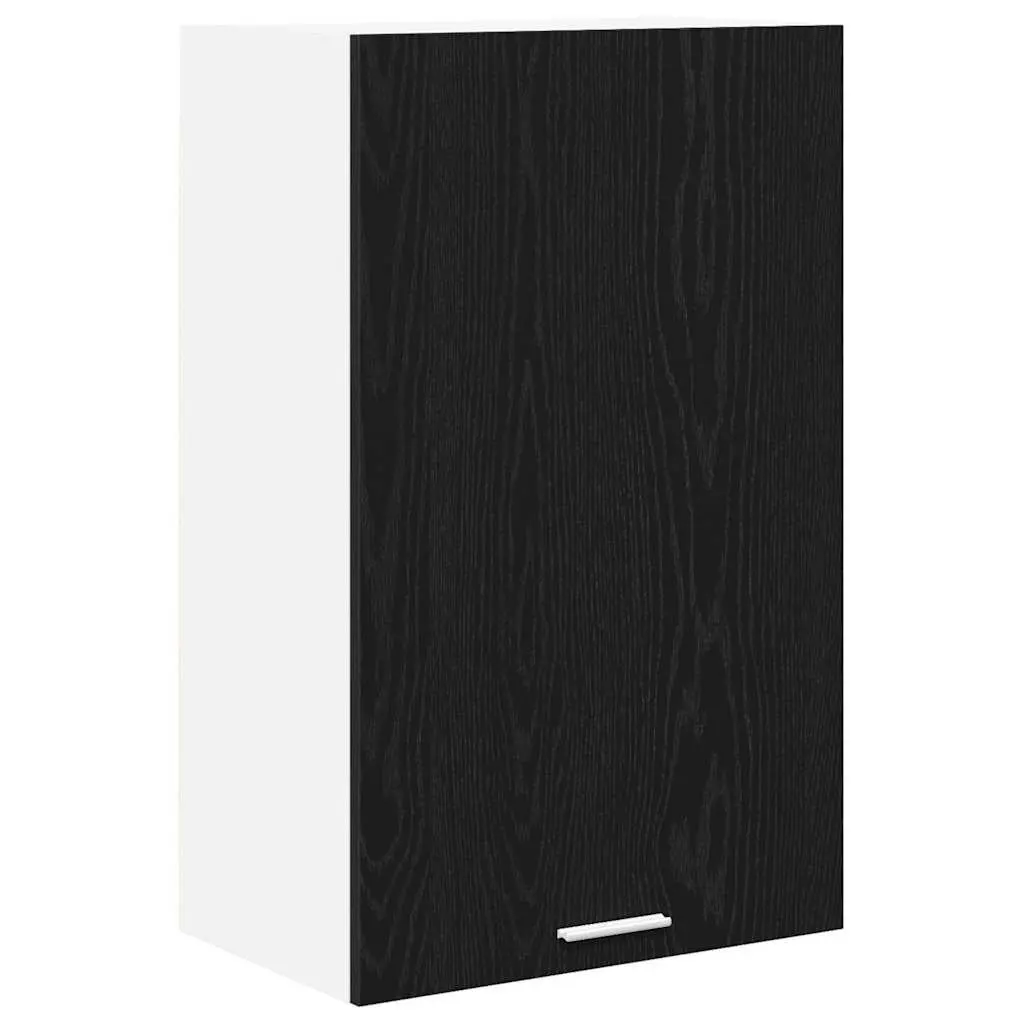 Kitchen Hanging Cabinet with Door Black Oak White Modern Storage 50x31x80cm
