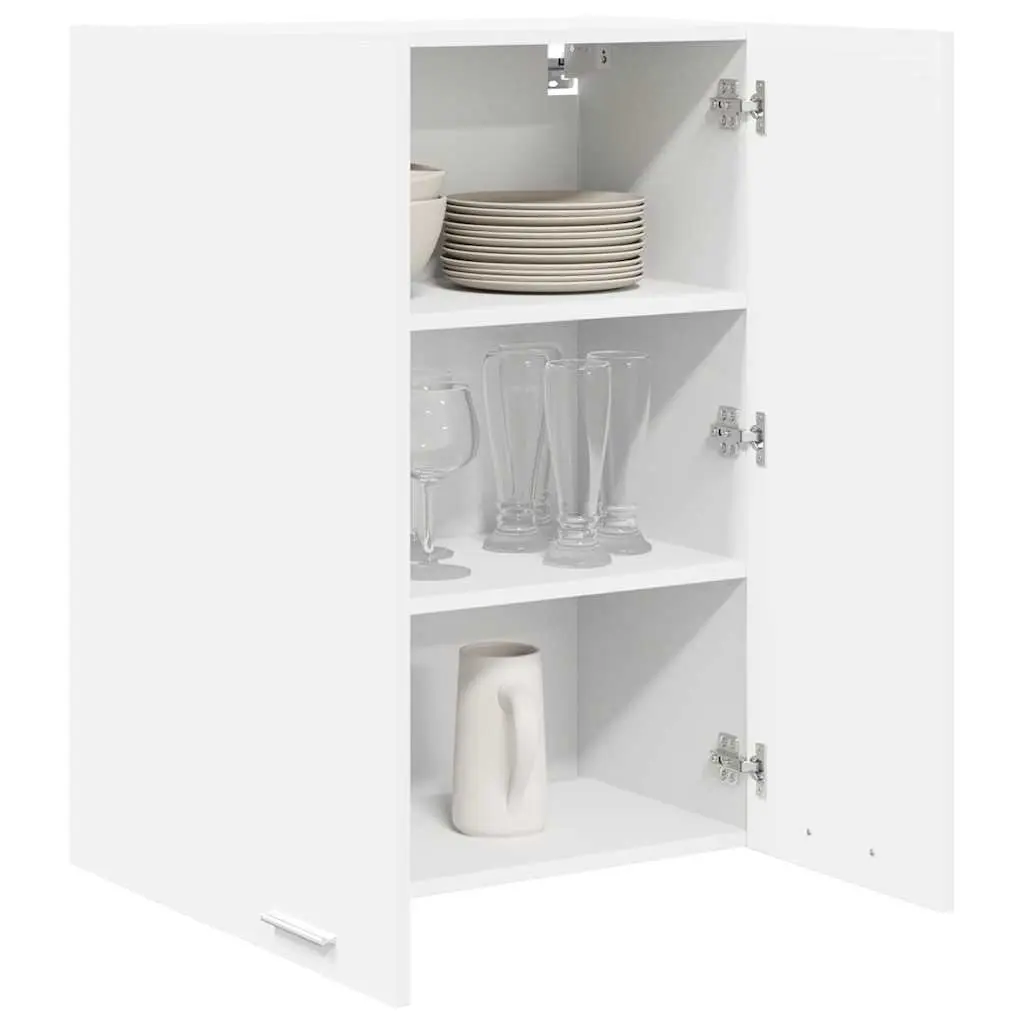 White Hanging Kitchen Cabinet with Door Storage Engineered Wood 60 x 31 x 80 cm