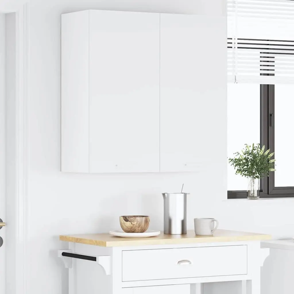 Hanging Kitchen Cabinet with Door White Storage Engineered Wood 80x31x80cm