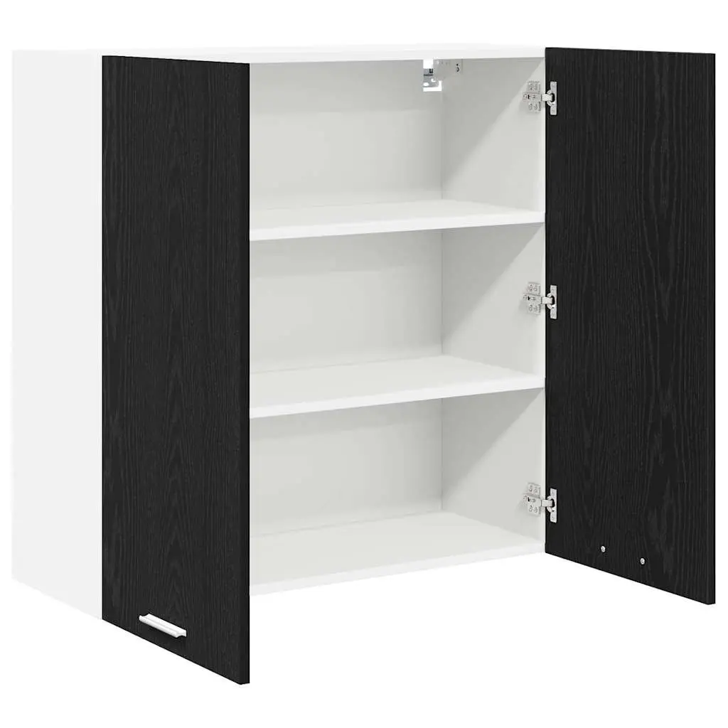 Hanging Kitchen Cabinet Modern Black Oak 80x31x80cm Storage Engineered Wood