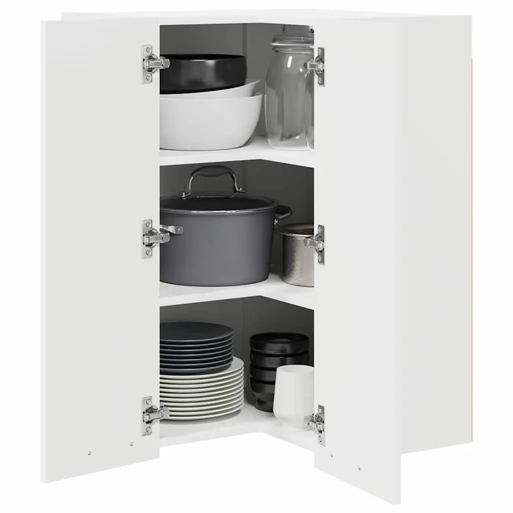White Kitchen Hanging Cabinet Wall Mounted Storage Unit Modern Home Organiser
