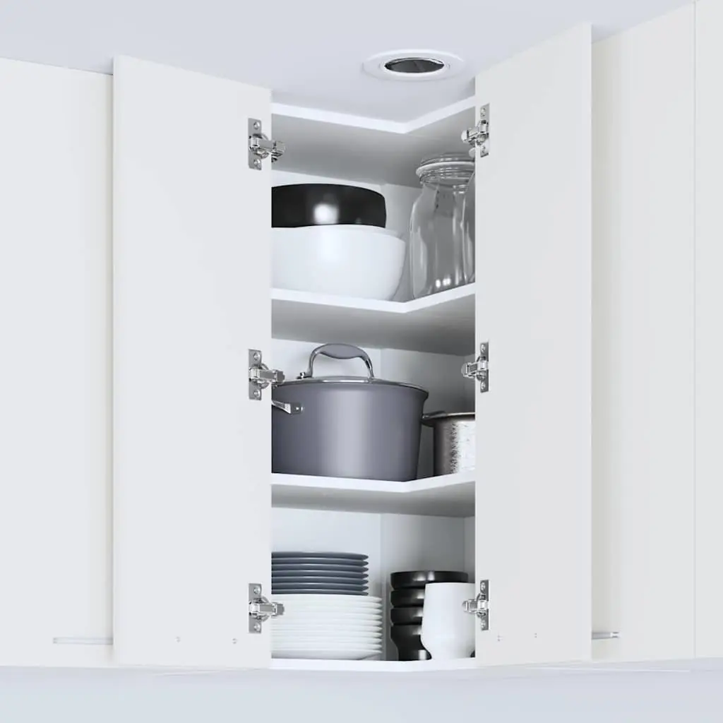 White Kitchen Hanging Cabinet Wall Mounted Storage Unit Modern Home Organiser
