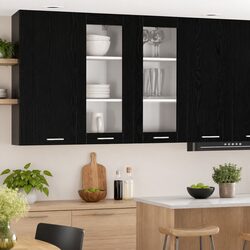 Friendly Black Oak Kitchen Cabinet for Your Space 40x31x80cm
