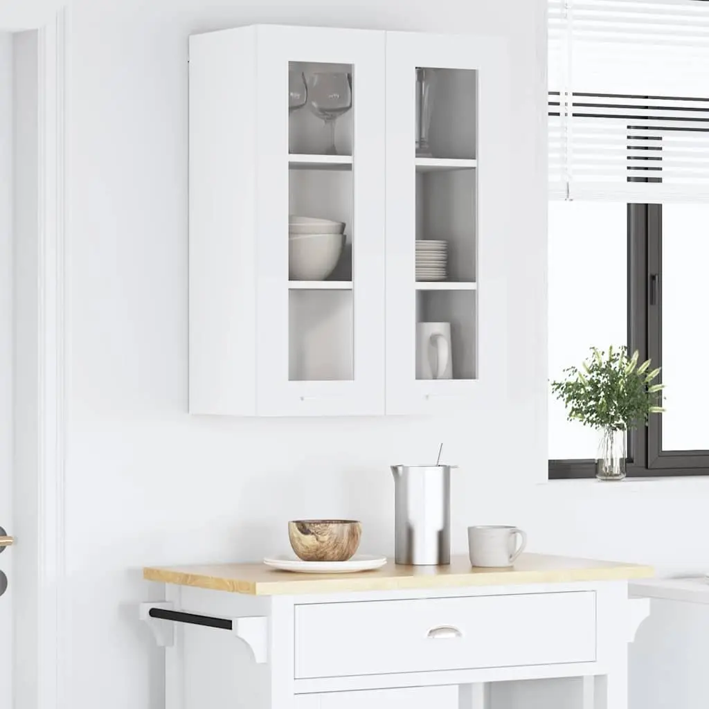 Storage Hanging Cabinet with Door Engineered Wood White 60 x 31 x 80 cm