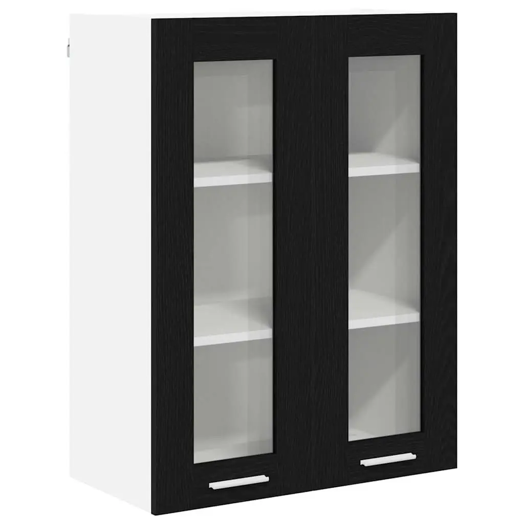 Hanging Kitchen Cabinet Modern Black Oak Engineered Wood 60x31x80cm