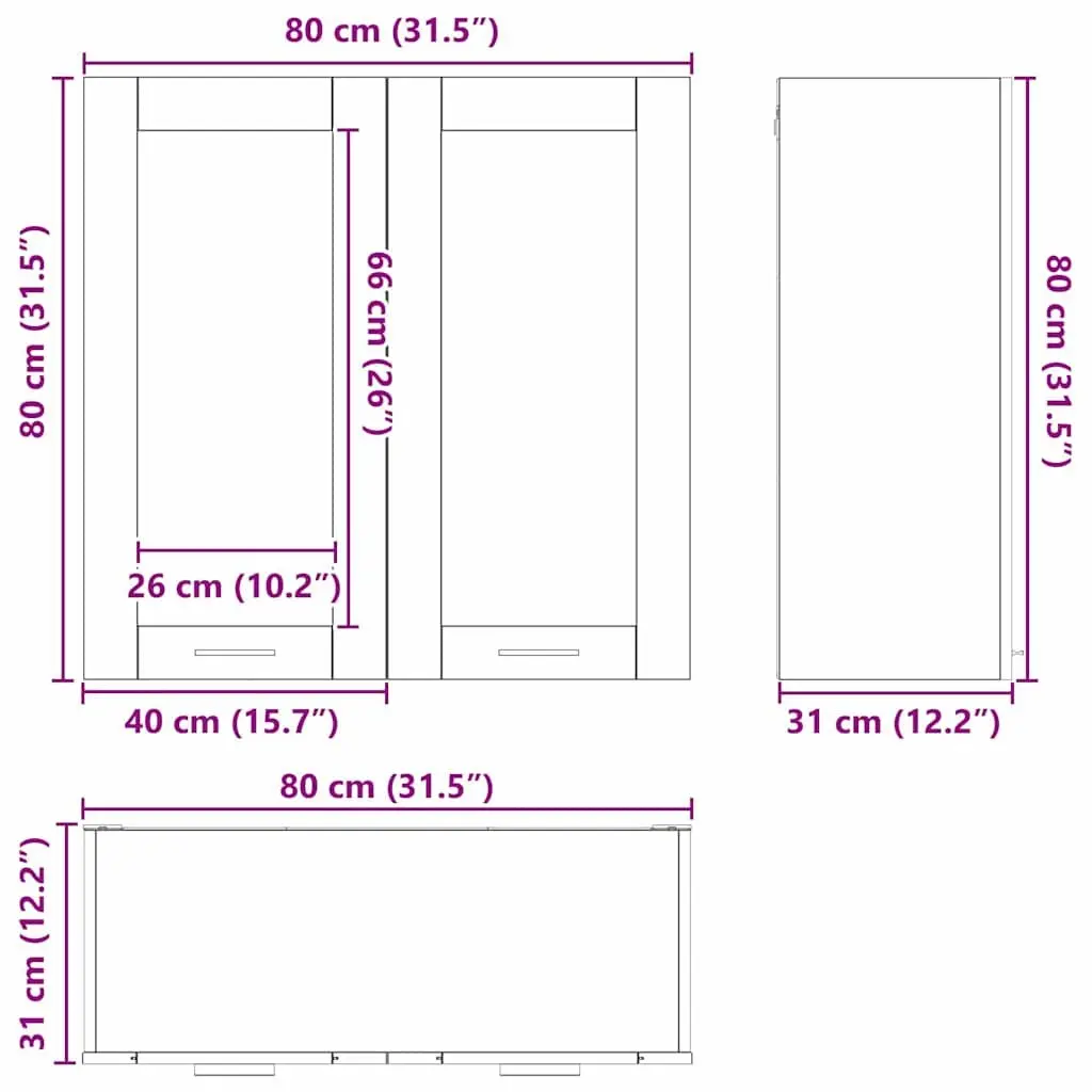 Hanging Kitchen Cabinet with Door White Modern Storage Engineered Wood