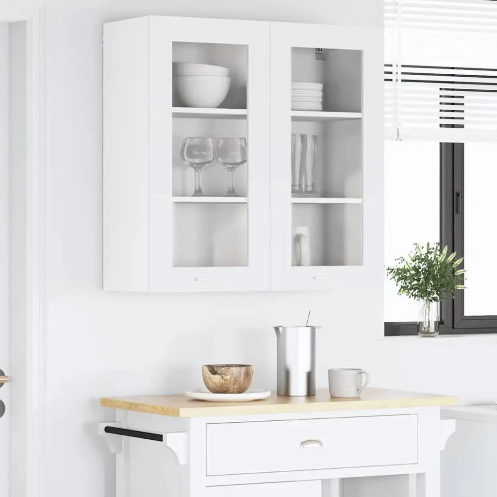 Hanging Kitchen Cabinet with Door White Modern Storage Engineered Wood