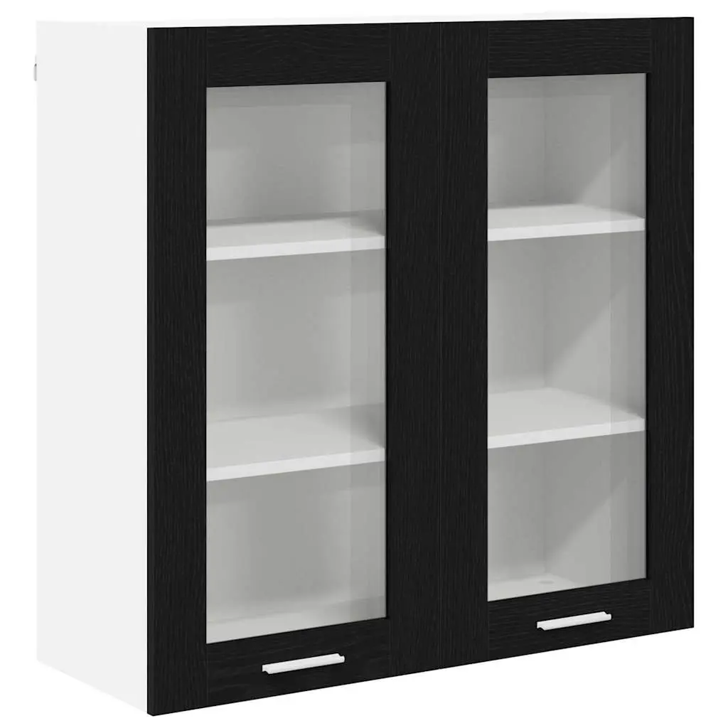 Hanging Kitchen Cabinet Black Oak Engineered Wood 80 x 31 x 80 cm