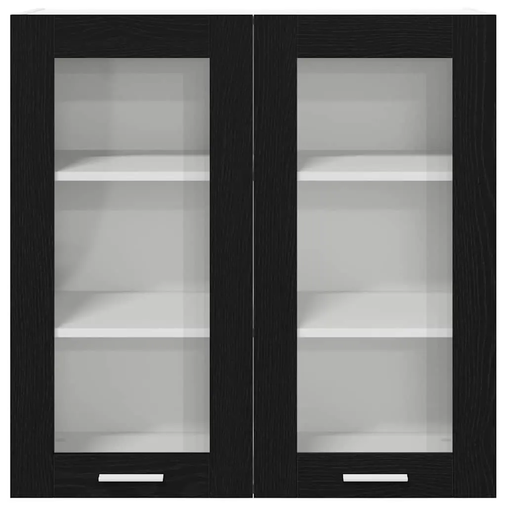 Hanging Kitchen Cabinet Black Oak Engineered Wood 80 x 31 x 80 cm