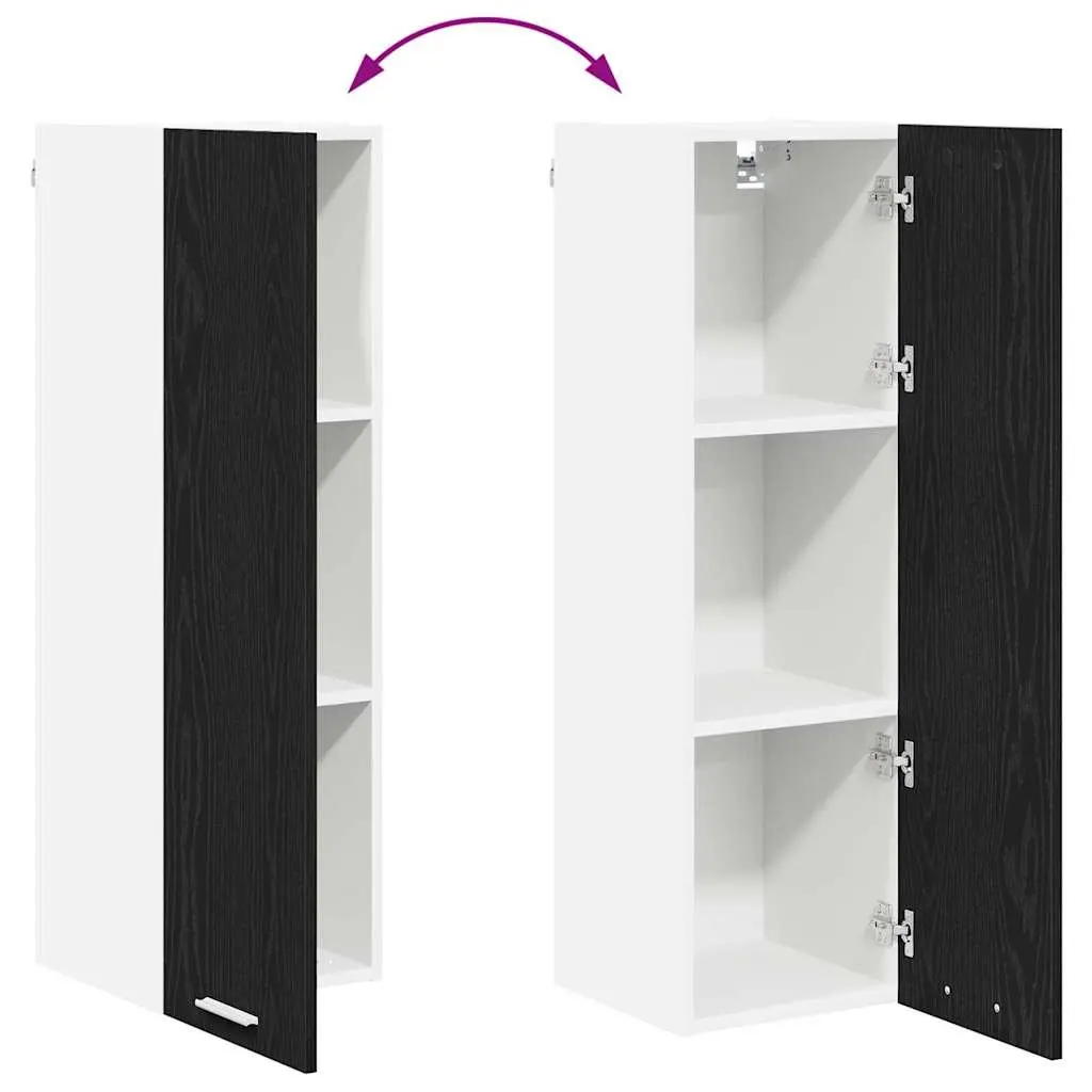 Hanging Kitchen Cabinet Modern Black Oak 30 x 31 x 100 cm