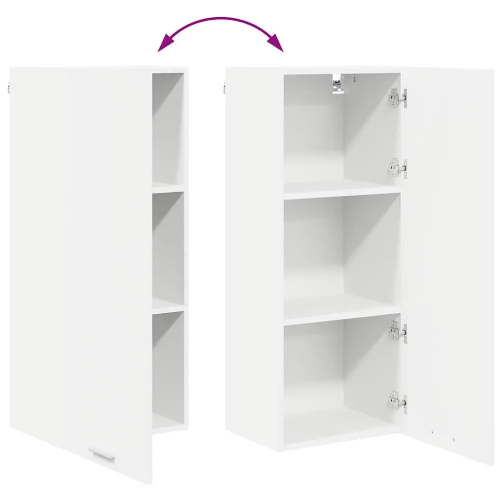Hanging Kitchen Cabinet White Storage Engineered Wood 40 x 31 x 100 cm