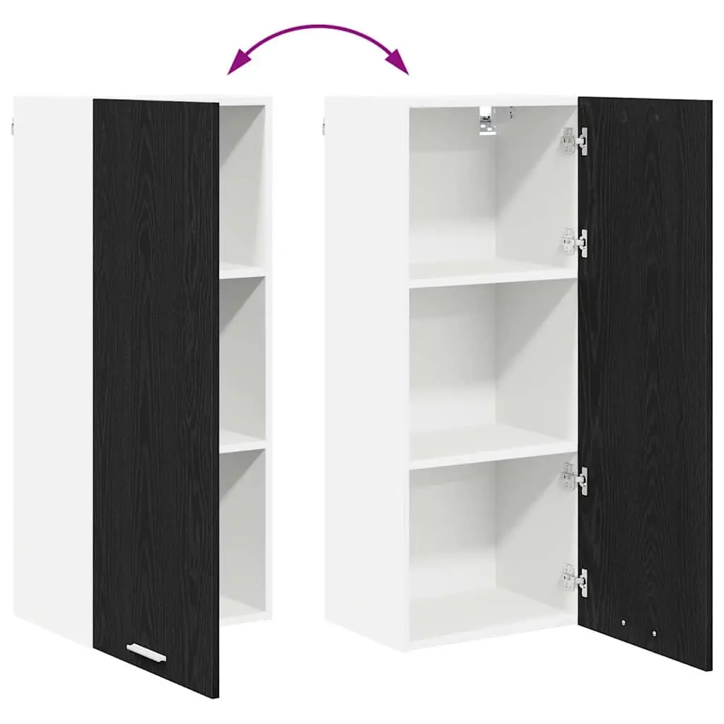 Hanging Kitchen Cabinet Black Oak Engineered Wood 40 x 31 x 100 cm