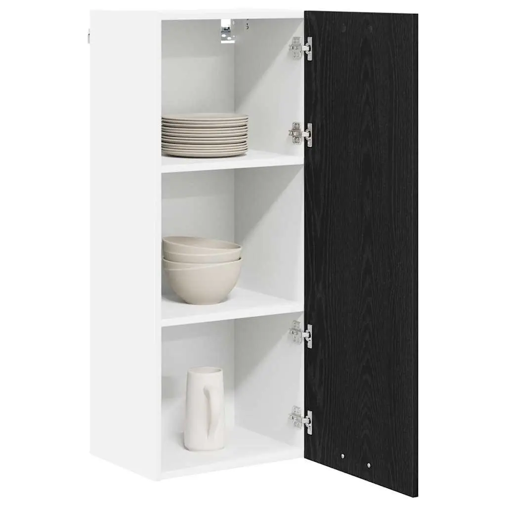 Hanging Kitchen Cabinet Black Oak Engineered Wood 40 x 31 x 100 cm