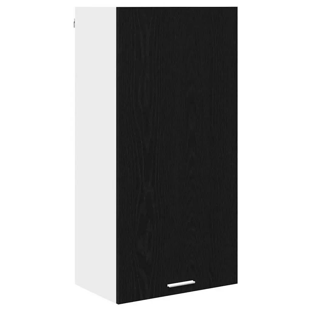 Hanging Kitchen Cabinet Modern Storage Black Oak White 50x31x100cm