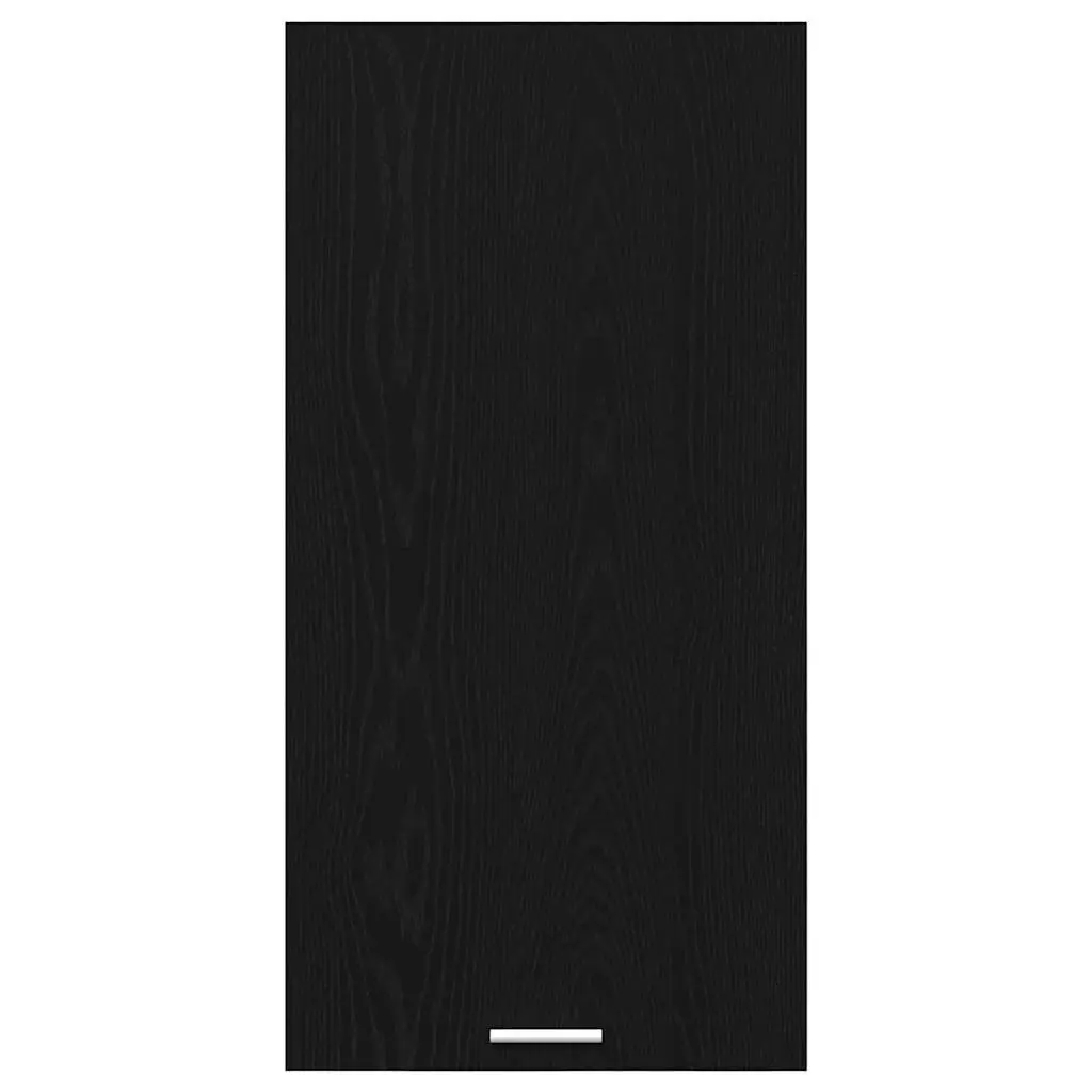 Hanging Kitchen Cabinet Modern Storage Black Oak White 50x31x100cm