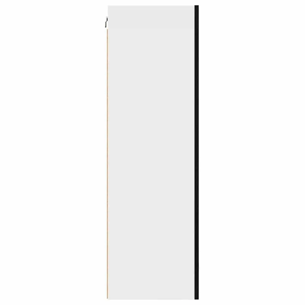 Hanging Kitchen Cabinet Modern Storage Black Oak White 50x31x100cm