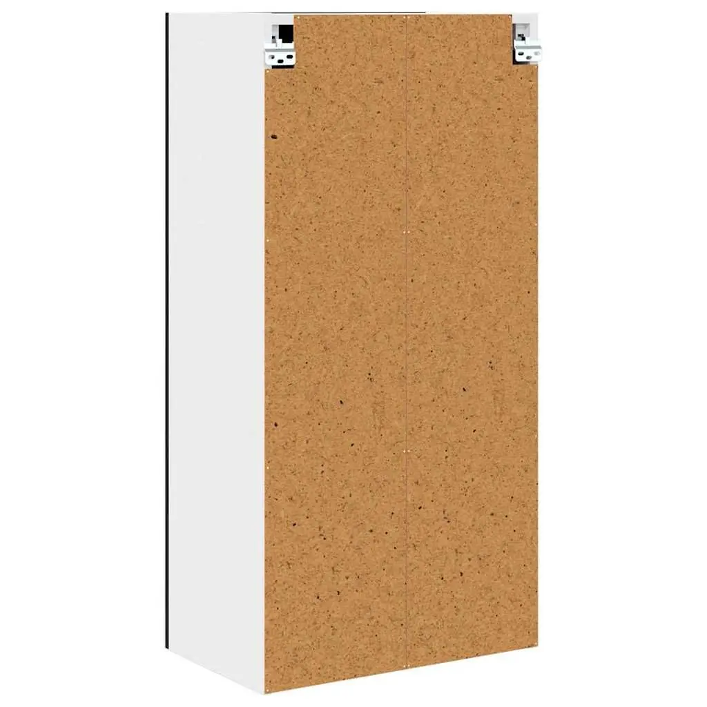 Hanging Kitchen Cabinet Modern Storage Black Oak White 50x31x100cm