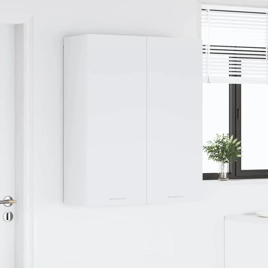 Hanging Kitchen Cabinet Modern White Engineered Wood 80x31x100cm