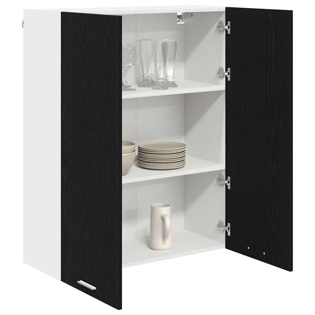 Hanging Kitchen Cabinet Modern Black Oak Engineered Wood 80 x 31 x 100