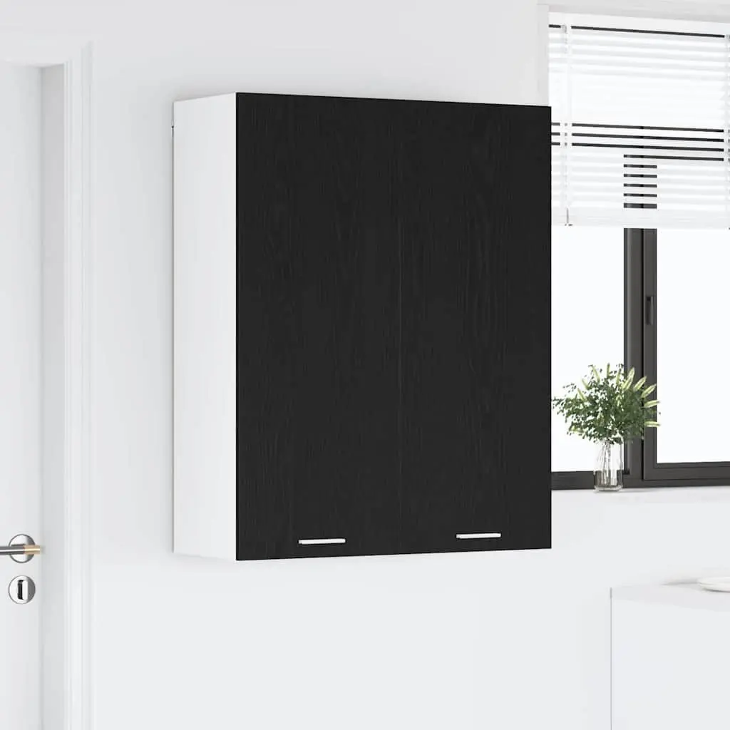 Hanging Kitchen Cabinet Modern Black Oak Engineered Wood 80 x 31 x 100