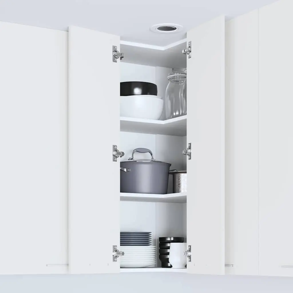 Hanging Kitchen Cabinet White Modern Storage Engineered Wood 57x57x100cm