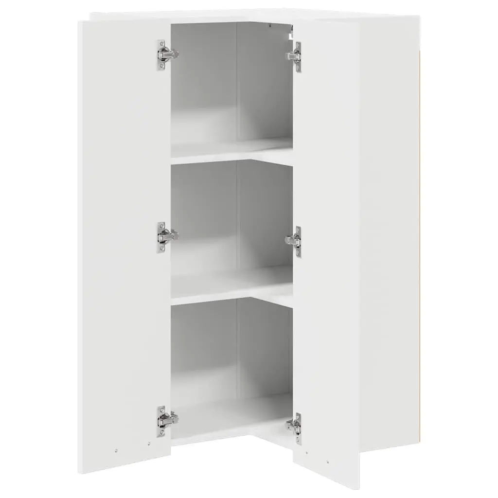 Hanging Kitchen Cabinet White Modern Storage Engineered Wood 57x57x100cm
