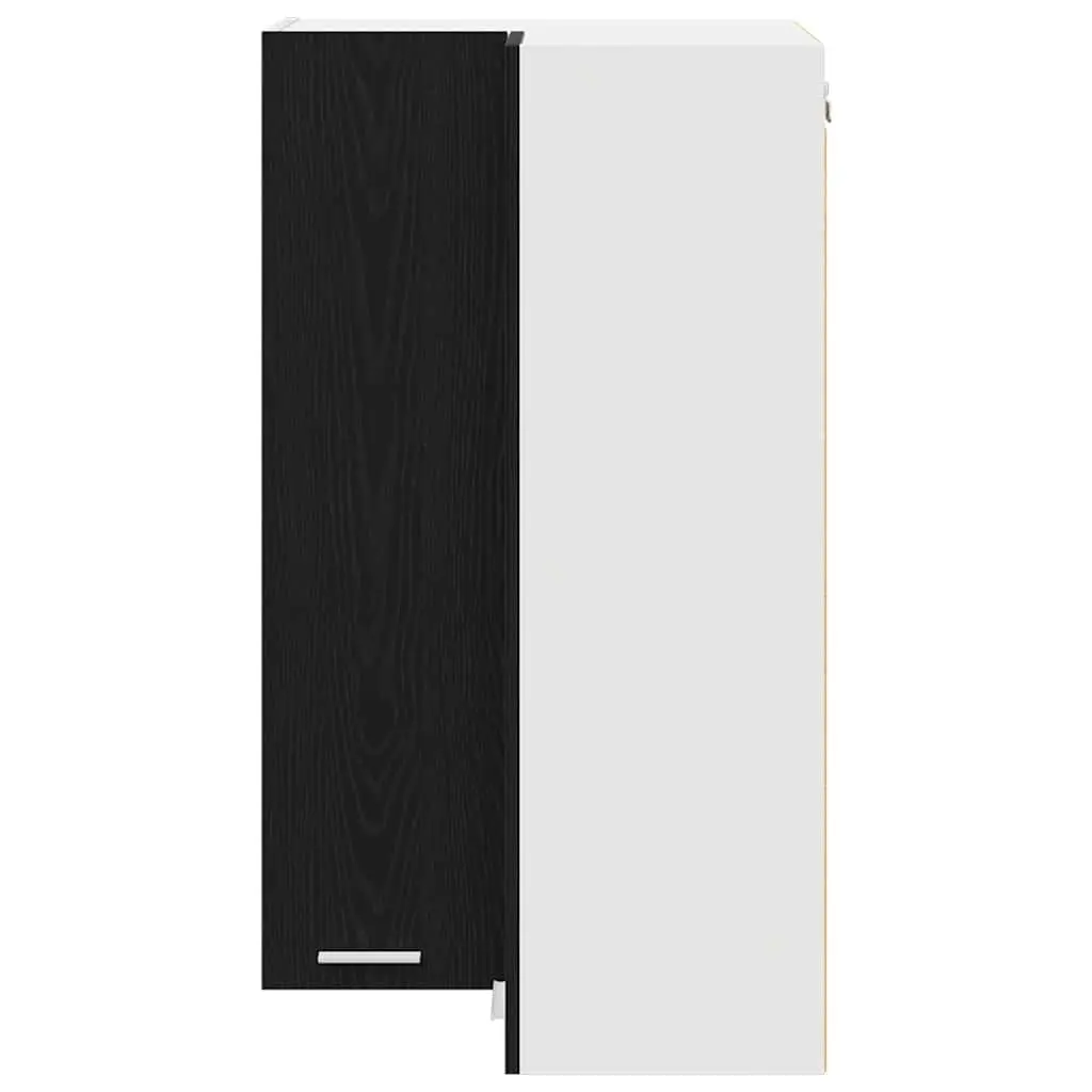 Hanging Kitchen Cabinet Modern Black Oak White 57x57x100cm Storage