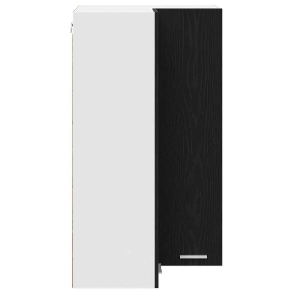 Hanging Kitchen Cabinet Modern Black Oak White 57x57x100cm Storage