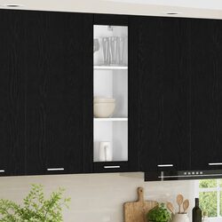Your Kitchen Deserves This Black Oak Hanging Cabinet