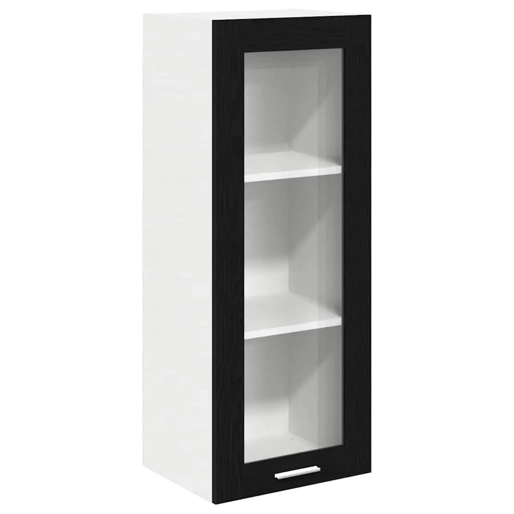 Hanging Kitchen Cabinet Black Oak 40 x 31 x 100 cm Storage Cupboard Modern