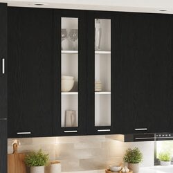 Your Stylish Hanging Kitchen Cabinet Black Oak 60x31x100cm