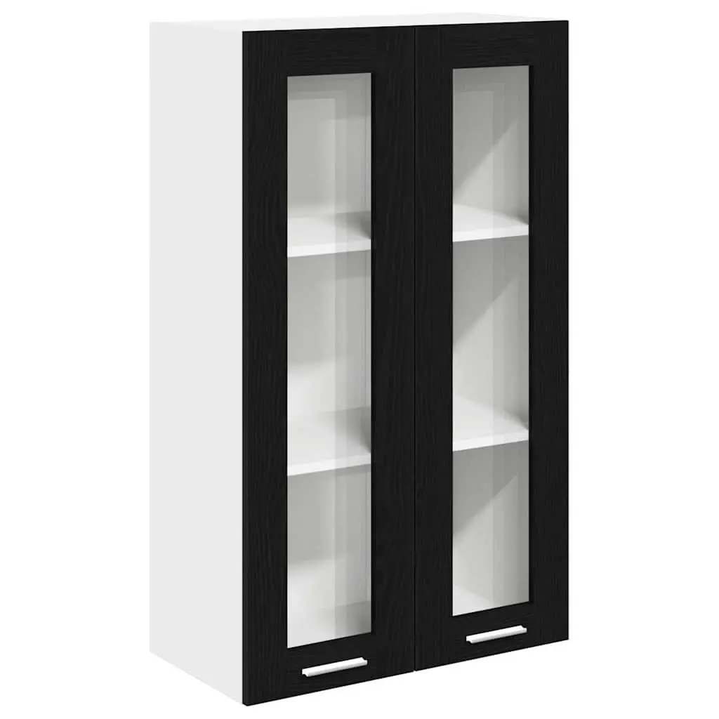 Hanging Kitchen Cabinet Modern Black Oak 60x31x100cm