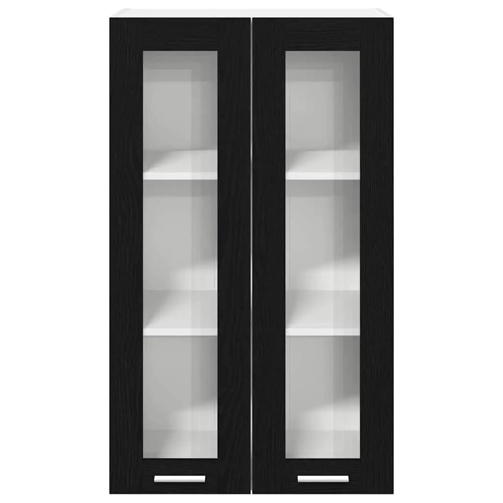 Hanging Kitchen Cabinet Modern Black Oak 60x31x100cm