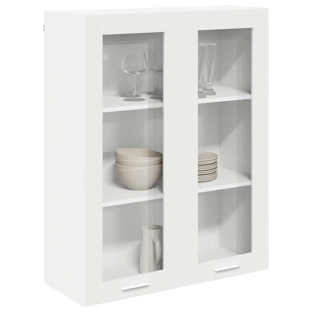 Hanging Kitchen Cabinet Modern Storage White Engineered Wood 80 x 31 x 100 cm