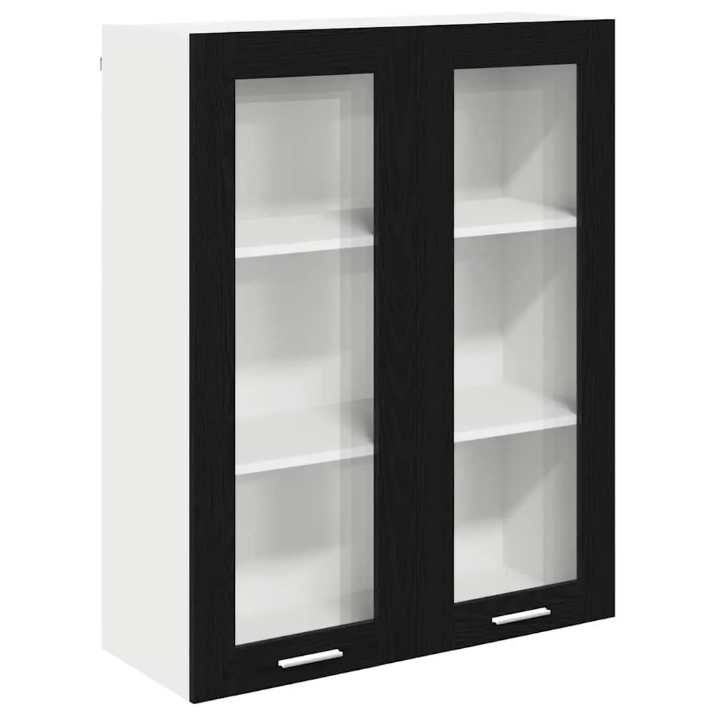 Hanging Kitchen Cabinet Modern Black Oak Engineered Wood 80 x 31 x 100 cm