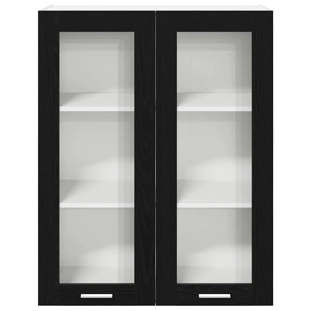 Hanging Kitchen Cabinet Modern Black Oak Engineered Wood 80 x 31 x 100 cm