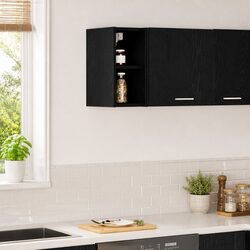 Create a Cozy Kitchen with a Black Oak Hanging Cabinet