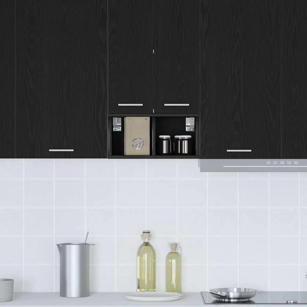 Hanging Kitchen Cabinet Modern Black Oak Engineered Wood 20x29.5x40cm