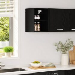 Enhance Your Kitchen with Our Black Oak Hanging Cabinet
