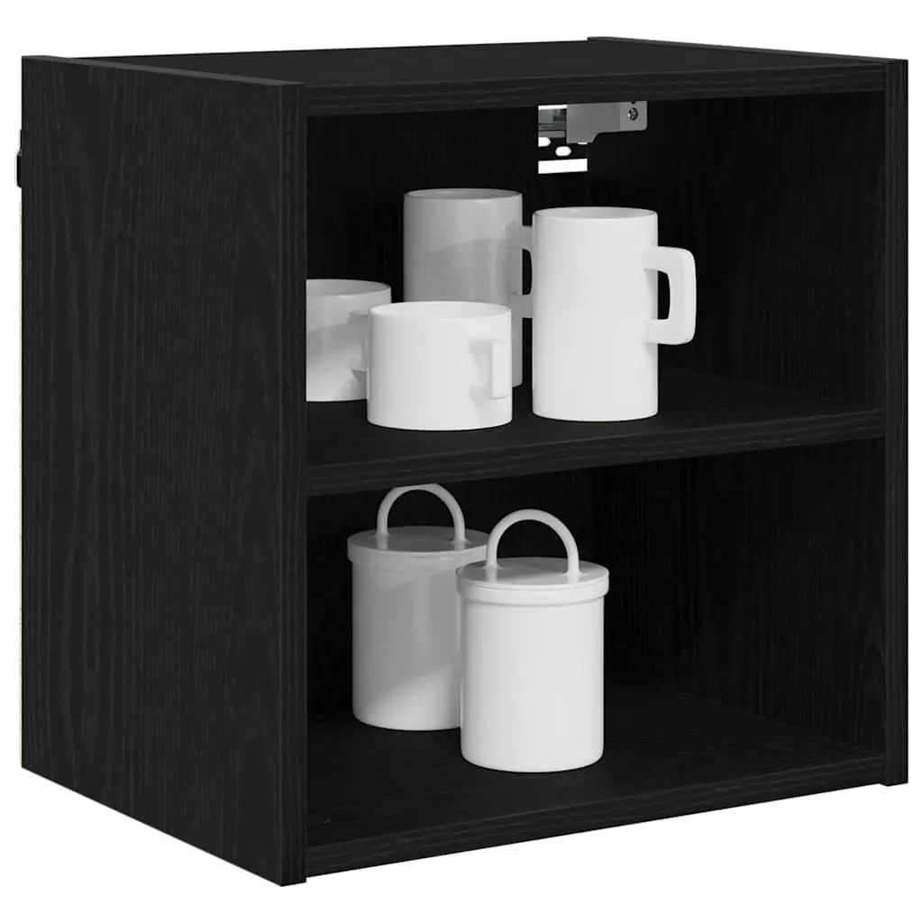 Hanging Kitchen Cabinet Modern Storage Black Oak Engineered Wood 40x29.5x40cm
