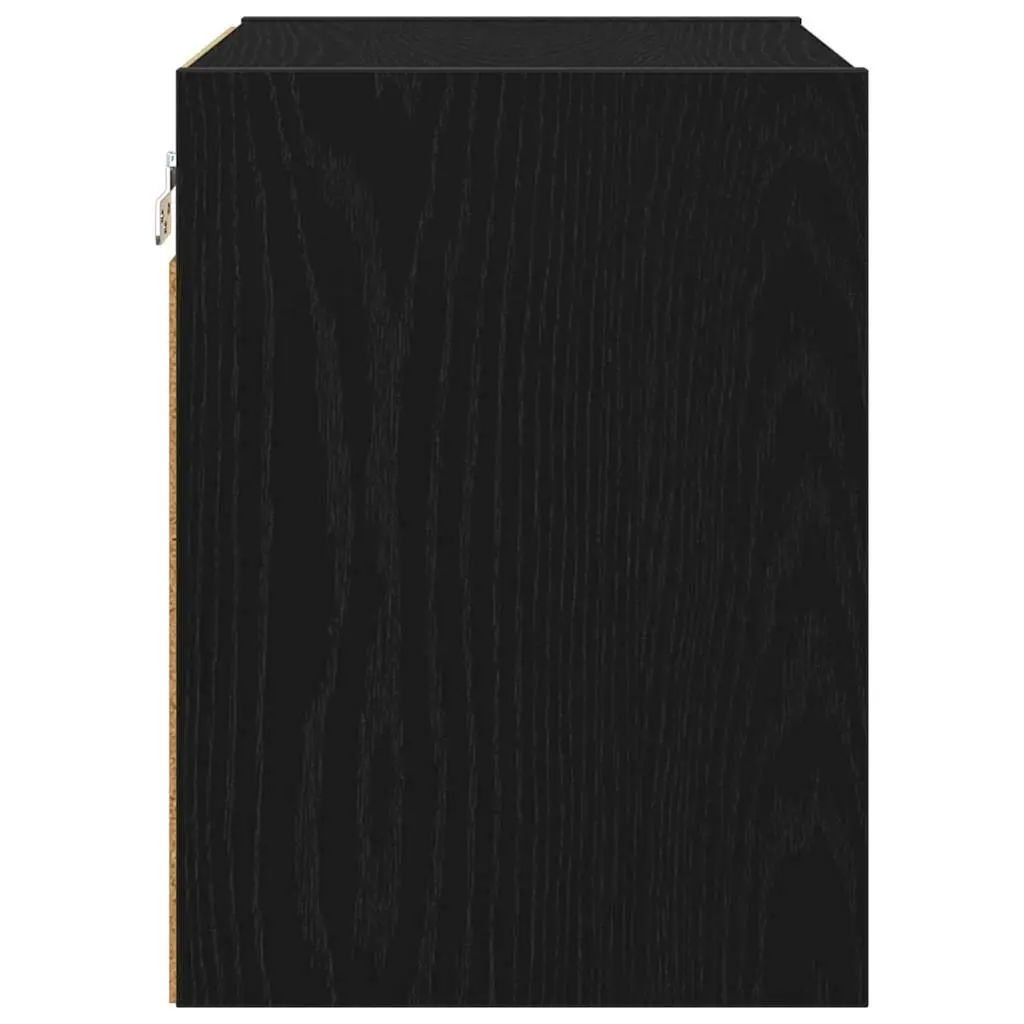 Hanging Kitchen Cabinet Modern Storage Black Oak Engineered Wood 40x29.5x40cm