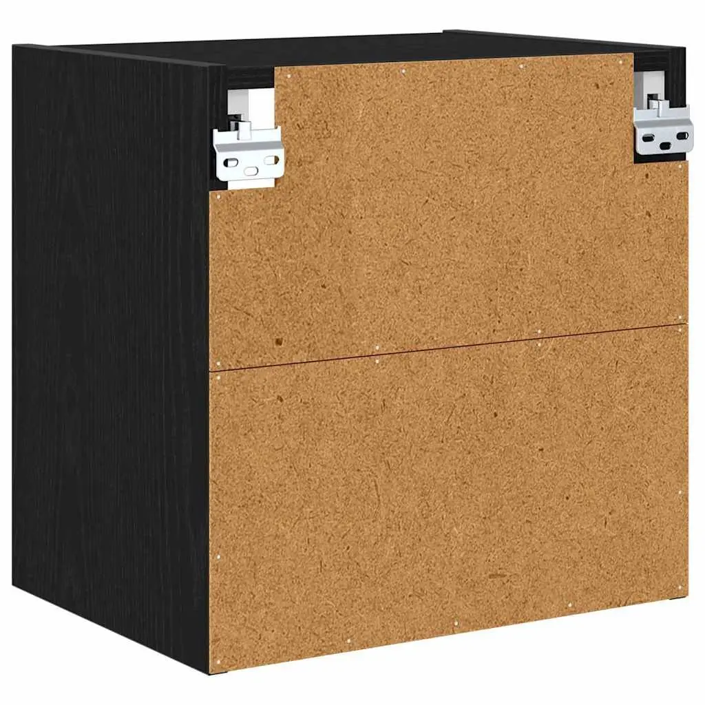 Hanging Kitchen Cabinet Modern Storage Black Oak Engineered Wood 40x29.5x40cm
