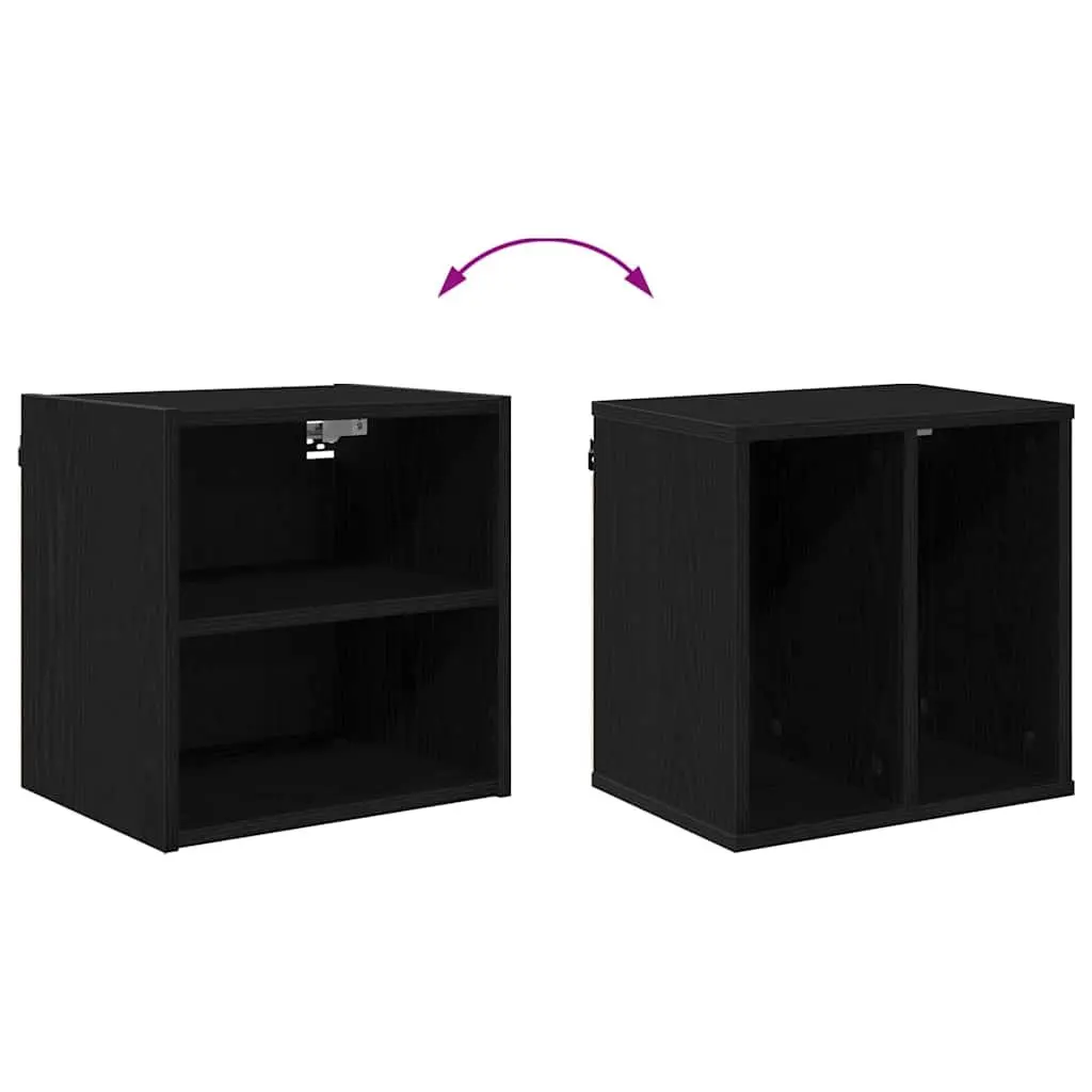 Hanging Kitchen Cabinet Modern Storage Black Oak Engineered Wood 40x29.5x40cm
